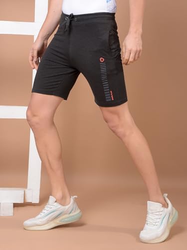Image of Dollar Cotton Rich Fabric Solid Men's Shorts | Ribbed Waistband with Drawcord | Fashionable Print with Logo Branding | Side Pockets with Zip on one Side | Wide Array of Attractive Colours