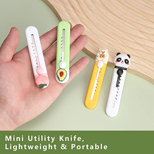 Image of 6 Pack Box Cutter Retractable, Sharp Utility Knife Retractable, Cute Box Cutters for Office, Home, Arts Crafts, Cartons, Cardboard, Paper