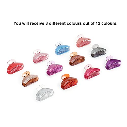 3pc Glittering Hair Claw Clutchers Set for Girls