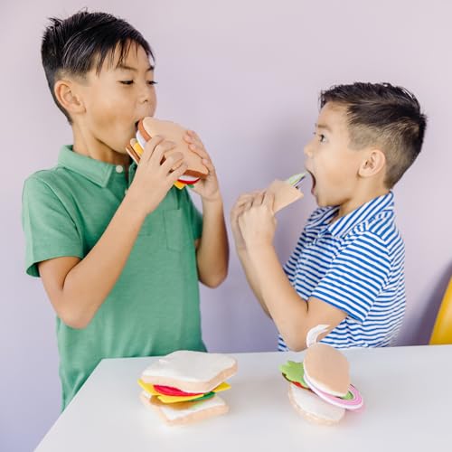 Melissa & Doug Felt Food Sandwich Play Food Set (33 pcs), Orange, 1 Count