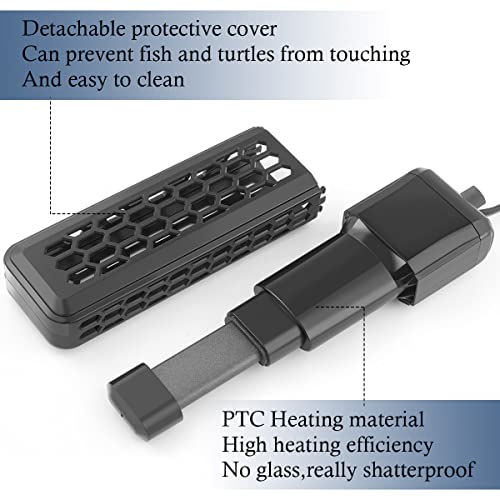 HITOP PTC Adjustable Aquarium Heater, Sturdy Fish Tank Heater with Protective Cover, 100W/200W/300W/400W Heater for… - Image 3