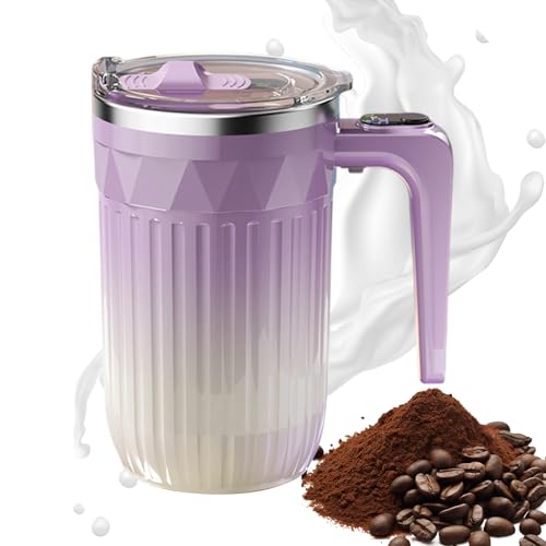 Taza de café con agitación, taza de mezcla automática, taza térmica eléctrica de 450 ml, vaso de bebidas recargable autorgiratorio, recipiente giratorio desmontable, té con leche, bebidas de chocolate