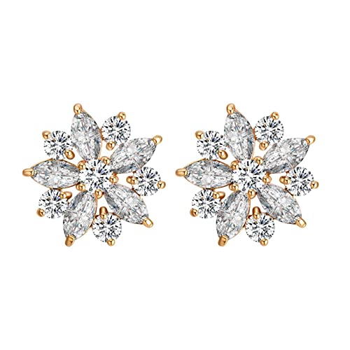 Boucle d'oreille hélix en or 9K et moissanite marquise, éclat floral prestigieux