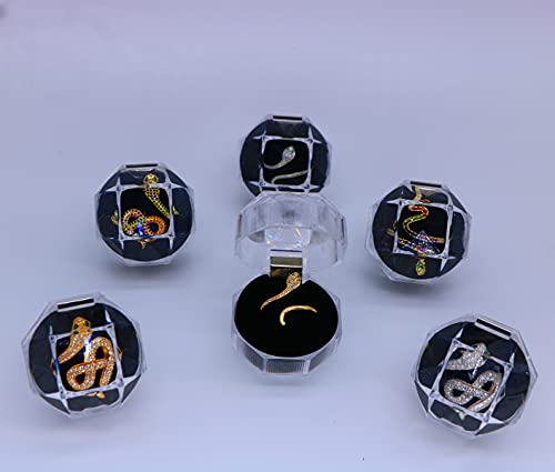 Winnie Gold Silver Stainless Steel Snake Ring Animal Vintage Ring Stacking Statement Rings With Finest Cubic Zirconia For Women Teen Girls Adjustable Open Rings (Gold Minimalist Snake) #TOP6