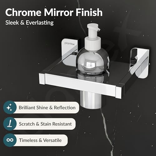 Image of Plantex 304 Grade Stainless Steel Liquid Soap Dispenser for Bathroom /Shampoo Dispenser /Handwash Dispense /Bathroom Accessories - (Rolex, Chrome)