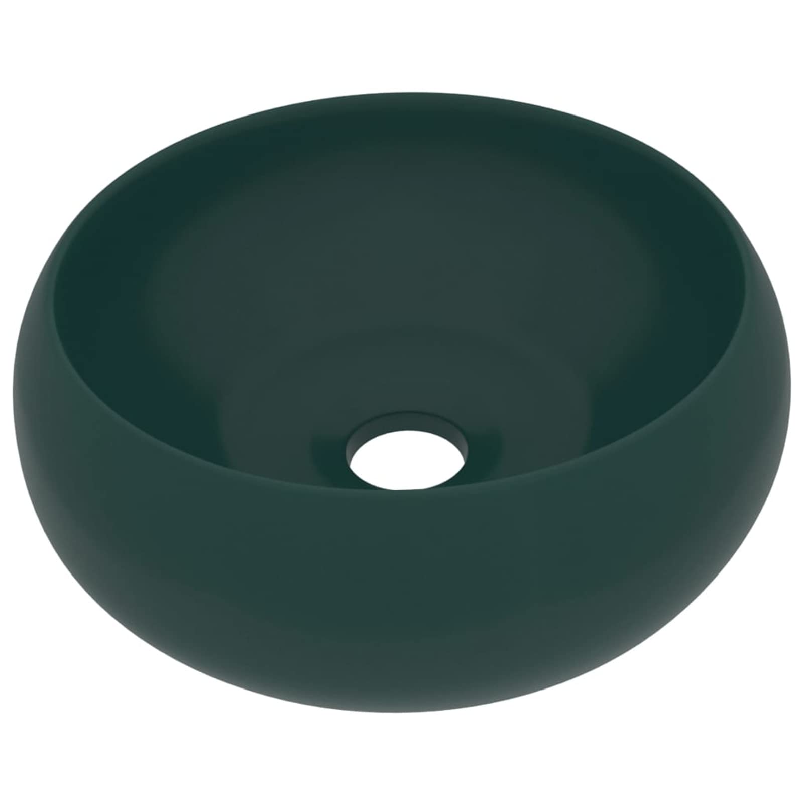 Homgoday Lavabo de lujo redondo de cerámica mate verde oscuro de 40 x 15 cm, fregadero de encimera para lavabo, lavabo para lavabo, lavabo de baño para guardarropa pequeño, accesorios tipo 1