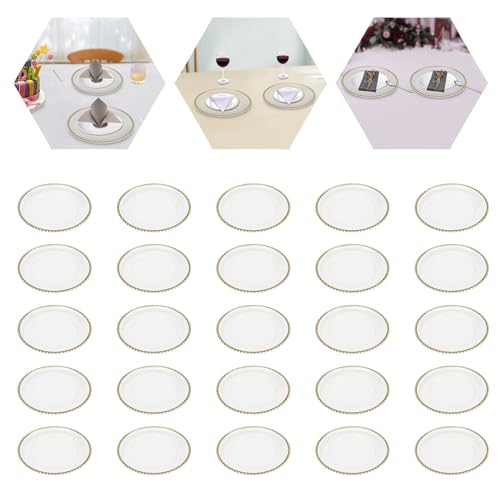 25 Platos Elegantes Dorados Transparente 13 Pulgadas miniatura 3