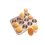 CHEFMADE Round Bakeware Muffin Pan & Cupcake Pan, Non-Stick 12-Cup