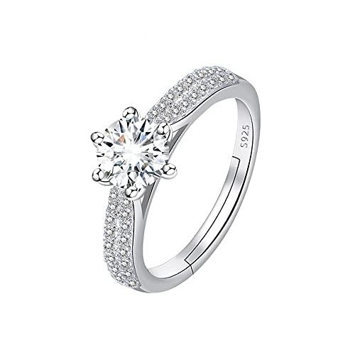 TOFBS Argent Sterling 925 Bague pour Femme Fille Zircone Cubique Anneau Ouvert Bague de Doigts Réglable Knuckle Ring Romantique Bague de Fiançailles Mariage Promesse Anniversaire (#6) Cover