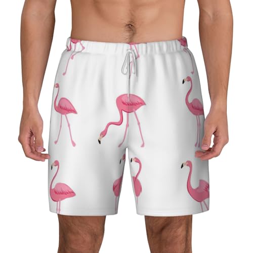 Maillot de bain flamant rose homme XL blanc à cordon doublé
