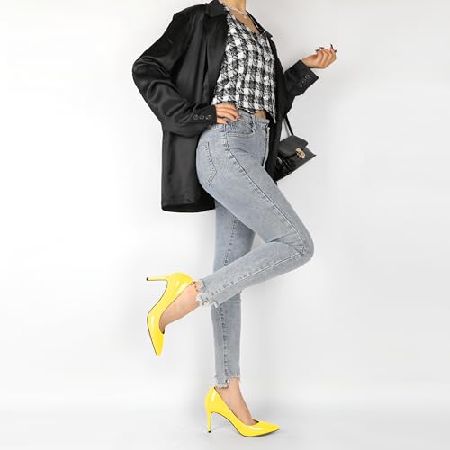 Women's High Heel Pumps Stiletto High Heeled Pump for Women Pointed Toe Heels Elegant Classic 3.4 Inch Stiletto Shoes4