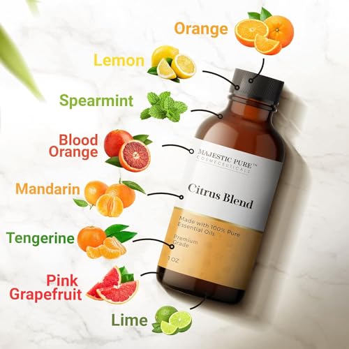Majestic Pure Citrus Essential Oil Blend | 100% Pure & Natural for a Joyful, Positive Aroma | Pink Grapefruit, Orange, Spearmint, Lemon Essential Oil for Diffusers & Aromatherapy | 1oz - Image 5