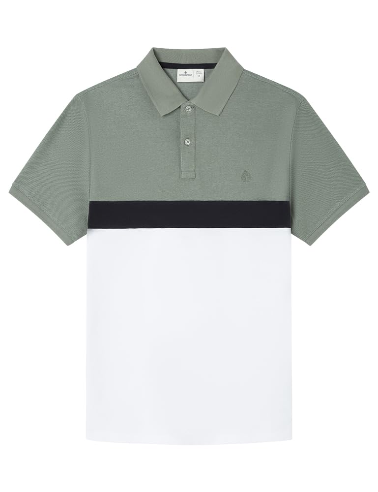 SPRINGFIELD Men's Polo Shirt, Green Grey, XL