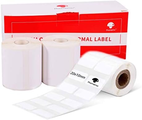 Phomemo 3 Rolls Thermal Label, Multi-Purpose Self-Adhesive Label for Phomemo M110/M200 Label Maker, 1.97"x3.15"(50x80mm),100 Labels/Roll3 Rolls(White Label)