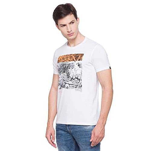 Image of Spykar Men's Printed Slim Fit T-Shirt