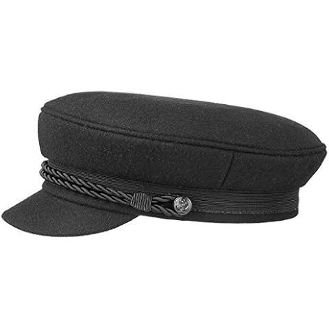 HAMMABURG Black Elbe Sailor Cloth Hat Elbe Sailor Cap (58 cm - Black) Cover