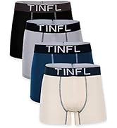 TINFL 8-16Y Big Boys Modal Breathable Stretchy Boxer Briefs 4 Pack Wide Band Underwear Set
