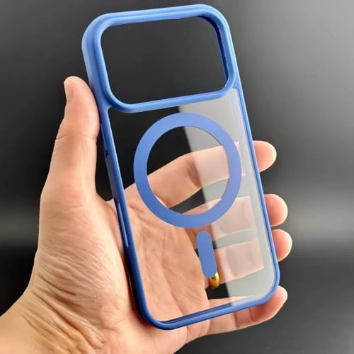 Coque transparente iPhone 15 Pro acrylique bleu foncé pour le quotidien