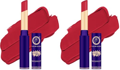 Image of Colors Queen Queen Lips Matte Lipstick | Long Lasting Lipstick Waterproof Highly Pigmented with Smooth Application | Smudge Proof Lipstick for Women (38 - Indian Red) (Pack of 2)