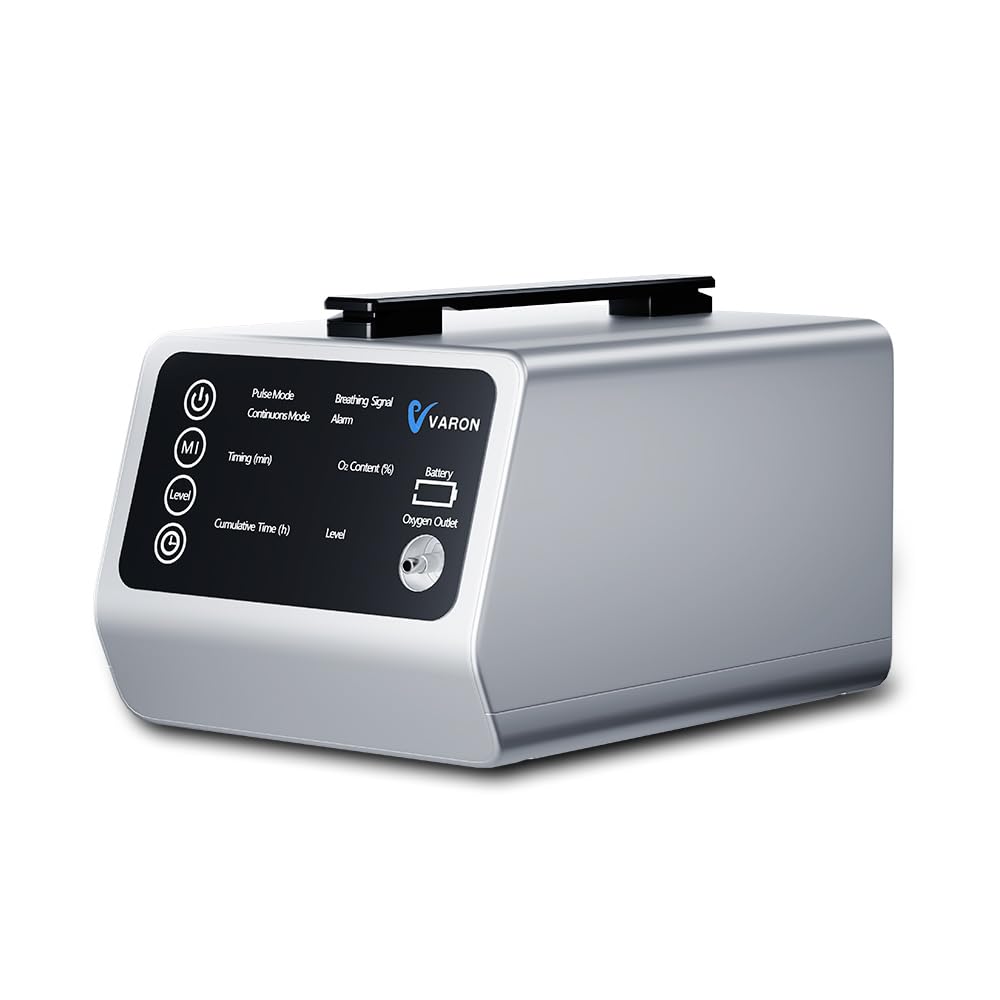 Concentratore di ossigeno portatile 1-5L per auto/viaggio con batteria e borsa, ossigenatore 90% ± 5% con kit completo di accessori