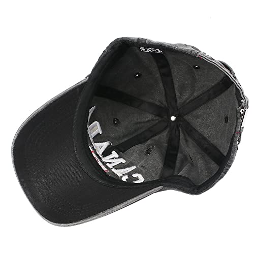 Foetest Adjustable Cap Cotton Hat Baseball Cap Canada Cap Hat Flag Cap Casual Headwear Embroidery Black #TOP4