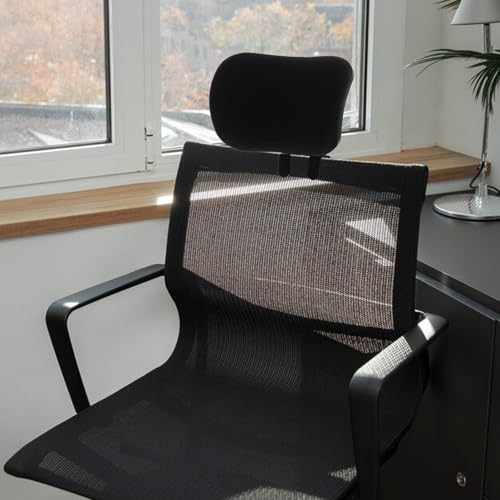 Coussin cervical chaise de bureau appui-tête réglable plastique noir - 3