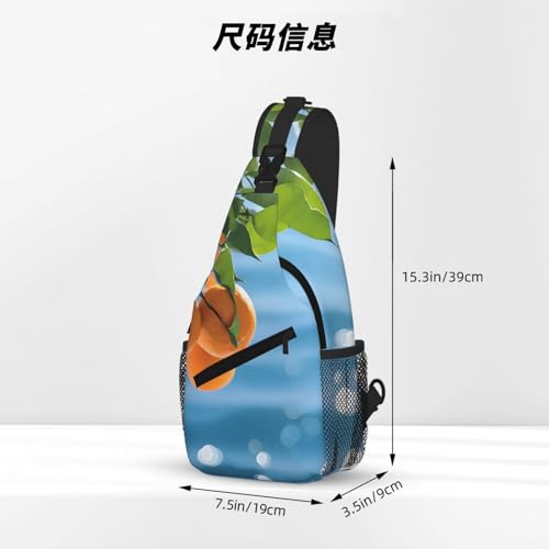 Orange Print Cross Chest Bag Diagonally - High-Capacity For Short Trips, Work, And Daily Use4