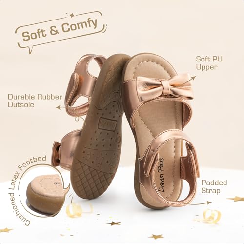 Image of DREAM PAIRS Girls Sandals Fashion Bow Summer Shoes for Toddler /Little Kid