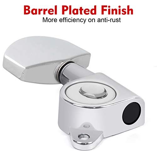 Guitar Tuning Pegs, Tuners Machine 18:1 3L3R Tuner Keys Heads Closed Chrome For Guitars Luthier Diy Repair (Shape A) #TOP3