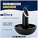 Five Oceans 8 Lb Mushroom Boat Anchor, Black PVC Vinyl Coating, for Paddle Board, Small Boat, Jet Ski, Canoe, Kayak Anchor - FO4631