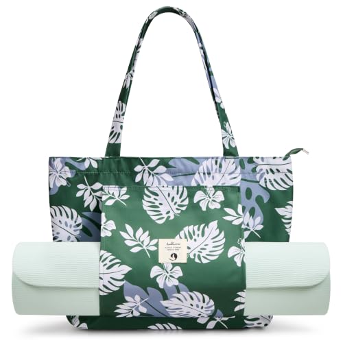 WLLWOO Yoga Mat Carrier Bag for Women Canvas Carryall Tote Gym Pilates