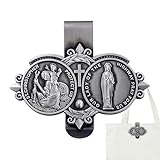 Engel-Visier-Clip – spiritueller Schutz und Seelenfrieden | Automobil-Gebetsengel-Visierclip, Vintage-Silber, Auto-Innenzubehör | Für SUV-LKW, Frauen, Männer, Familie, Freunde, Fahren, Reisen, Pendeln