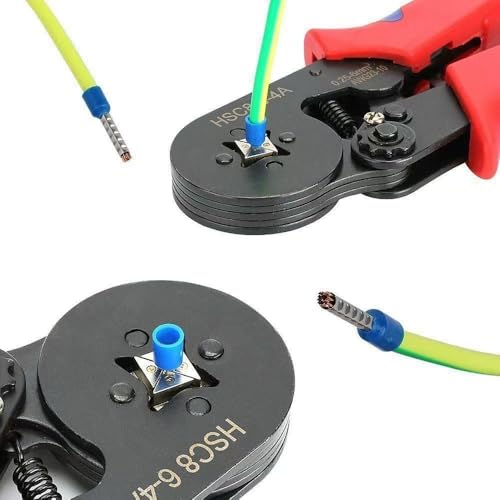 Image of Professional Ferrule Crimping Tool Kit with Ratchet Pliers, 28-5 AWG Hexagonal Crimper, Self-Adjusting Design, 19.5cm Length Ratcheting Mechanism Ferrule Crimping Tool(Crimping Piller)