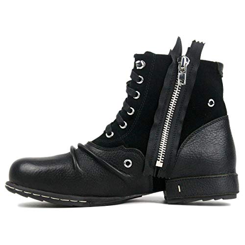 Image of OSSTONE Moto Boots for Men Fashion Zipper-up Leather Chukka Boots Casual Shoes OS-5008-8-US