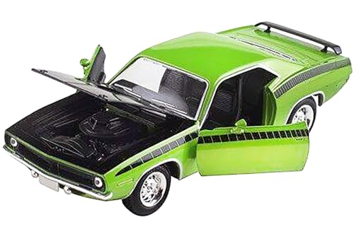 Muscle Car Barracuda 1970 1:25 Verde con Capó Negro miniatura 1