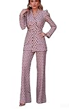 SheKiss Casual Blazers for Women Business Casual Fall Pant Suits Office Clothes Trendy Spring Outfits