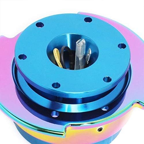 NRG (SRK-250BL-MC) Blue Body/Neo Chrome Ring Gen 2.5 Steering Wheel Quick Release+Blind Spot Mirrors