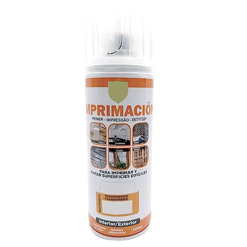 various Pintura Spray Imprimacion Transparente de 400 ml Adecuado para las Superficies de Metal, Madera y Plástico Pack de 1 Unidad