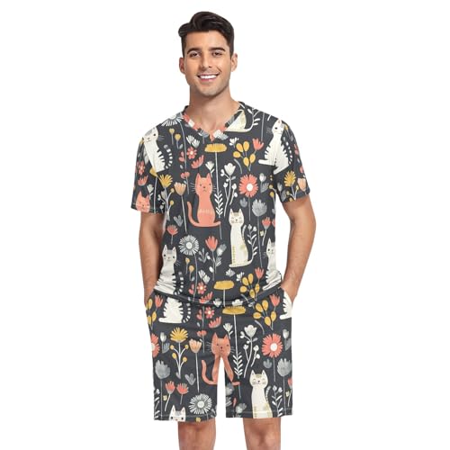 Pyjama d'été homme GAIREG ensemble manches courtes S-XXL pour des nuits fraîches