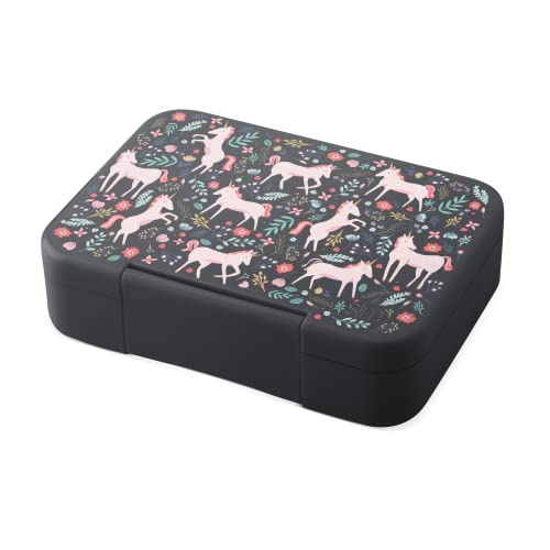 Image of Simple Modern Bento Lunch Box for Kids | BPA Free, Leakproof, Dishwasher Safe | Lunch Container for Girls, Toddlers | Porter Collection | 5 Compartments | Unicorn Fields