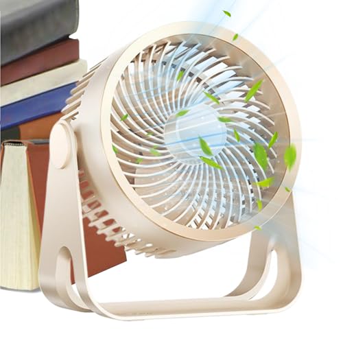 Ventilador de escritorio recargable por USB, silencioso, para colgar en la pared, con 3 velocidades, para dormitorio, sala de estar, estudio, dormitorio, camping