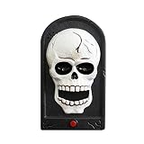 Lencyotool Timbre De Calavera Timbre De Halloween Timbre De Terror De Halloween Botón De Calavera para Sonar Casa...