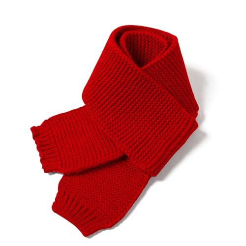 Kids Knit Scarf Toddler Winter Warm Scarves Neck Warmer Fashion Solid Color Scarf for Boys Girls