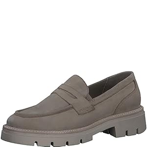 MARCO TOZZI Damen Loafer mit Plateau aus Leder Klassisch