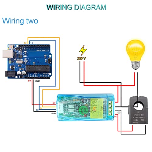 Image of DAOKI AC 80-260V 100A PZEM-004T Multimeter Module Current Voltage Power Meter Ampere Current Test Module with Split-Core Transformer TTL,Current Transformer,USB Cable