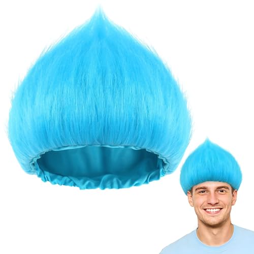BOARDFEB Crazy Wig Hair Funny Wig Hair Costume Accessory Hairband for Parties Hair Hat Unisex Halloween Role Play Costume Cosplay Party Carnival Festival (Sky Blue)
