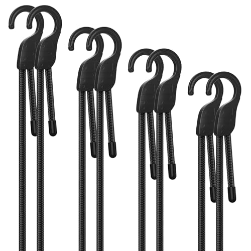 Buvcnsy Adjustable Bungee Cords 8-Pack, UV-Resistant, 18-80