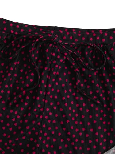 Image of MakeMeChic Women's Pajama Bottoms Floral Print Tie Front Micro Short Side Slit Summer Lounge Shorts