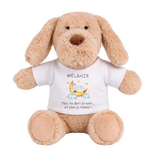 Doudou bébé chien Melanie Planetee peluche dodo mouton pour cadeau naissance
