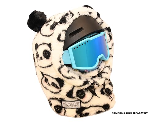 Image of MDXONE Kids Ski Balaclava Pompoms | Soft Fluffy 2 inch Attachments Winter Balaclavas Cute Snowboard Accessories